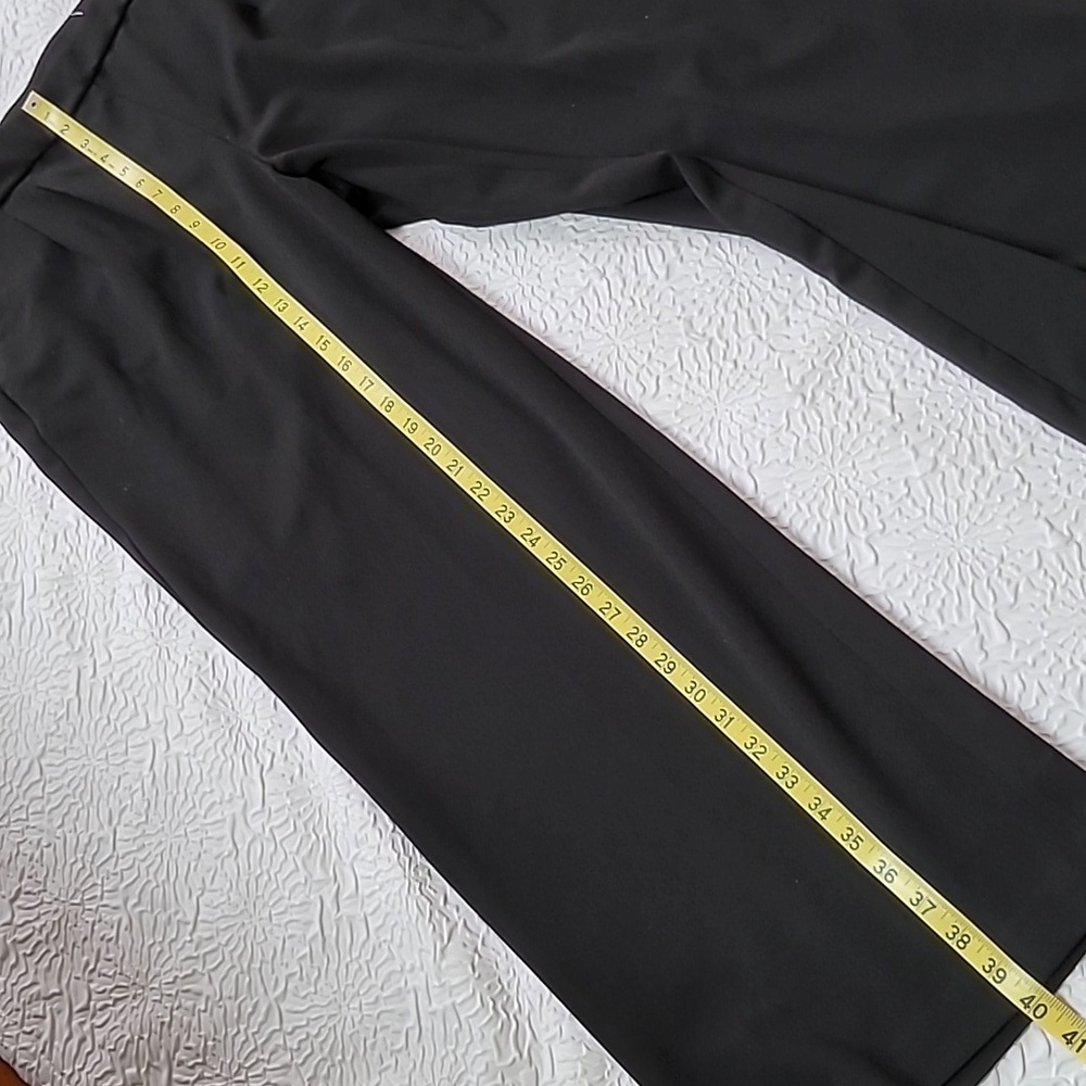 Ann Klein Black Pleaded Wide Leg Highwaist Pull On Ankle Pants, Size M - Picture 12 of 16